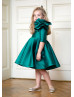 Emerald Green Mikado Flower Girl Dress